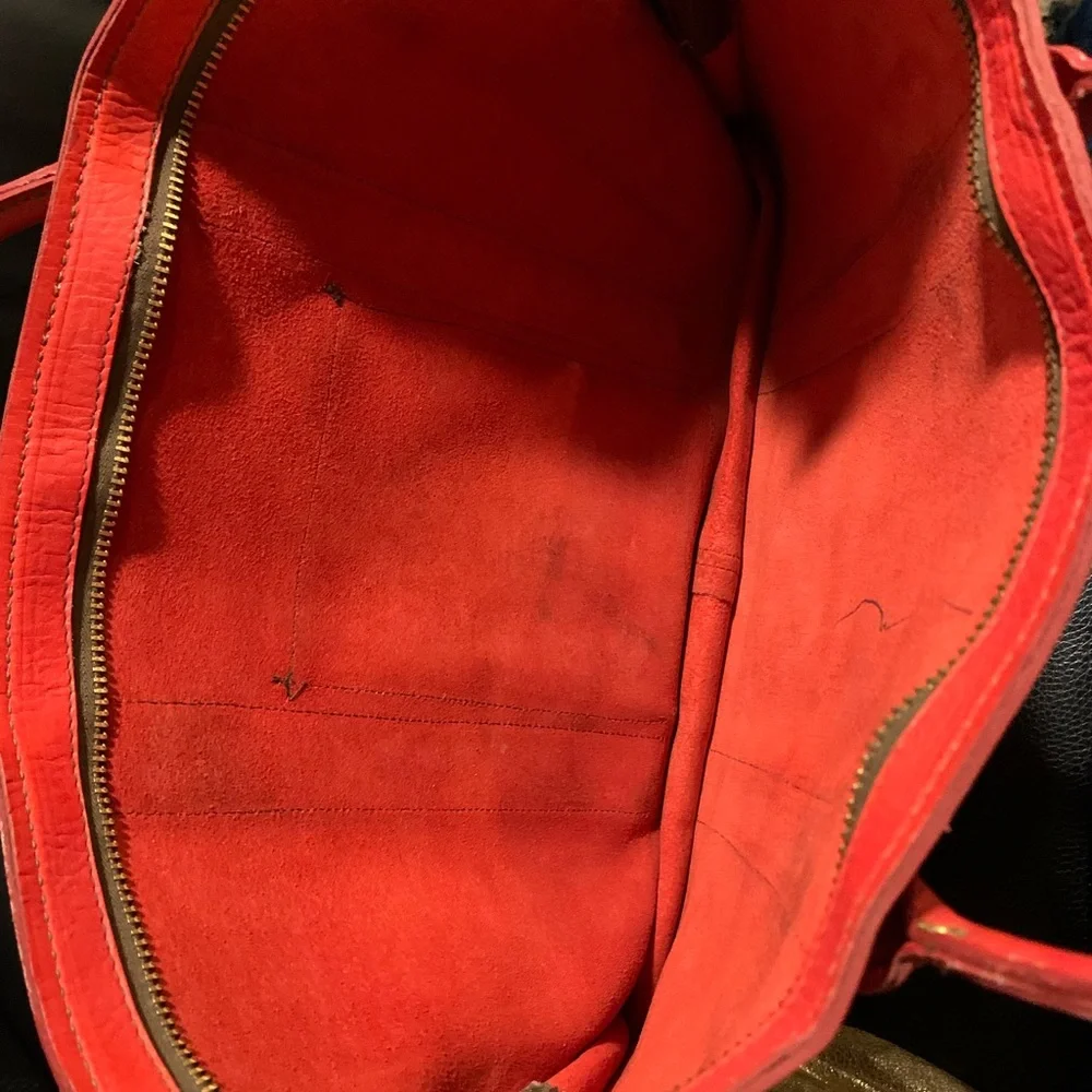 Red leather briefcase/ computer bag
